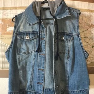 Hooded Jean Vest